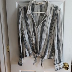 Bella Dahl Striped Tie Front Top